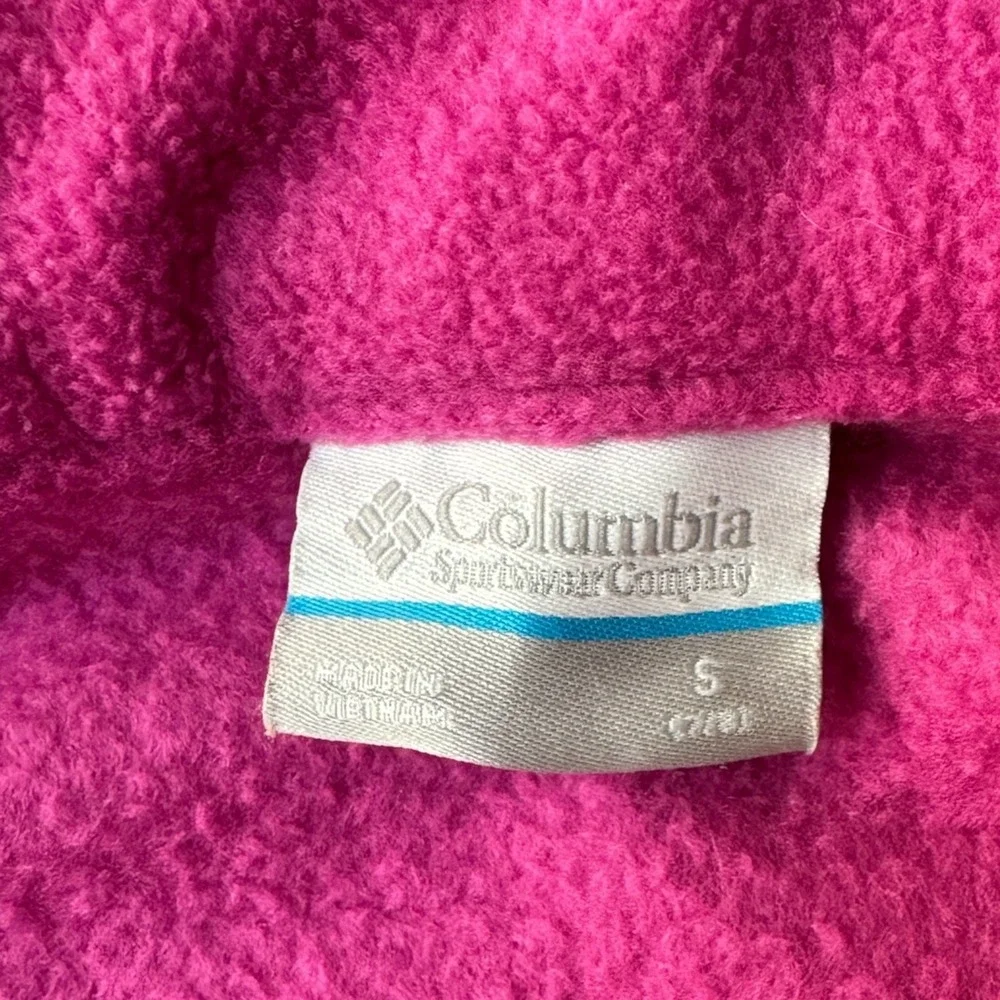 Columbia Girls Benton Springs Full Zip Fleece Jacket Pink Small (7/8)